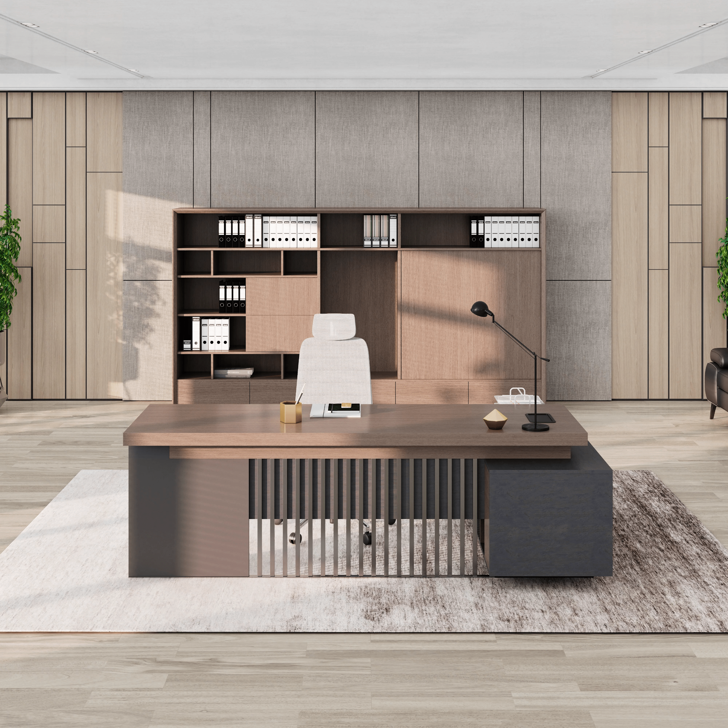 Cecilia ยท Modern L-Shaped Executive Desk