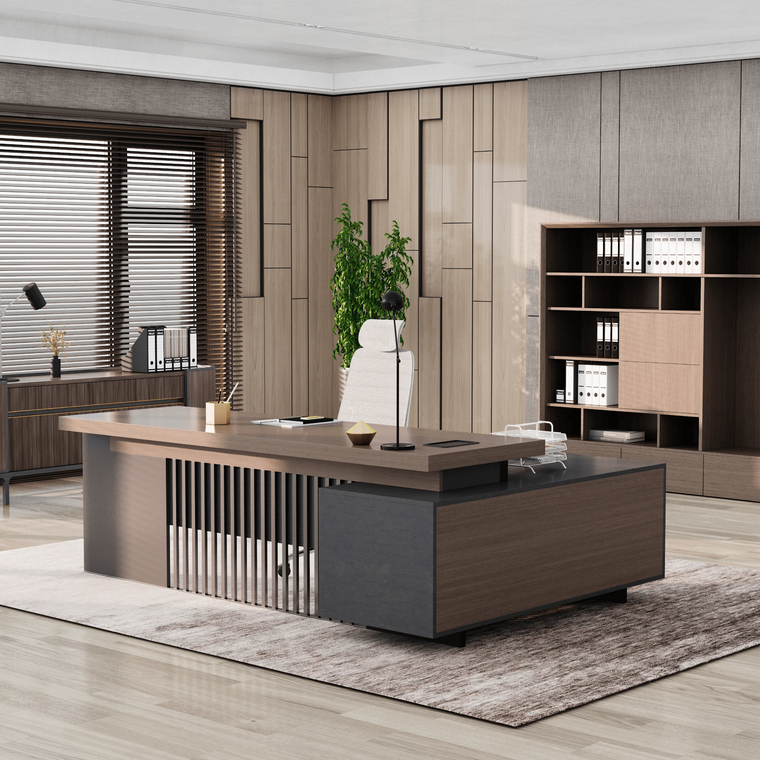 Cecilia ยท Modern L-Shaped Executive Desk