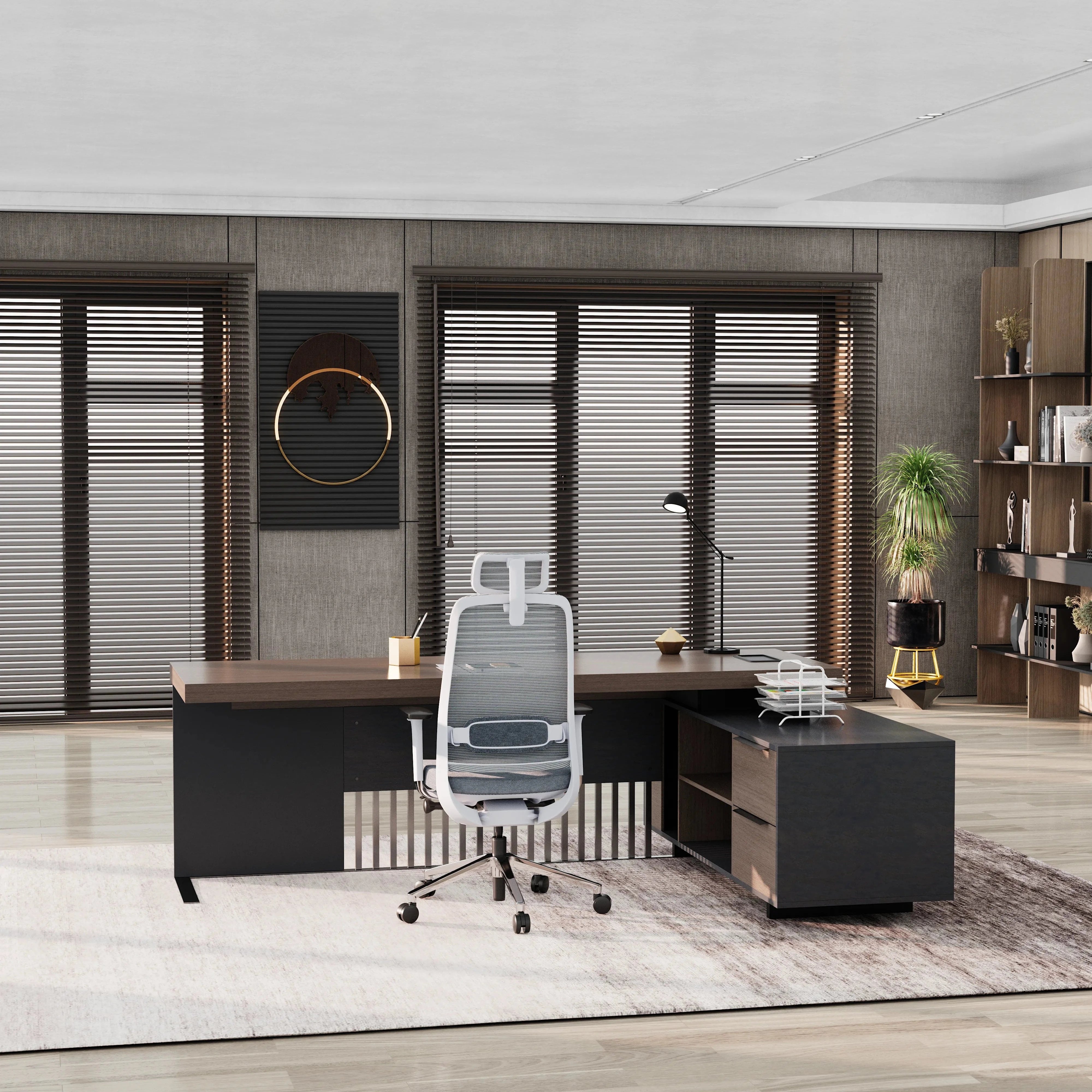 Cecilia ยท Modern L-Shaped Executive Desk