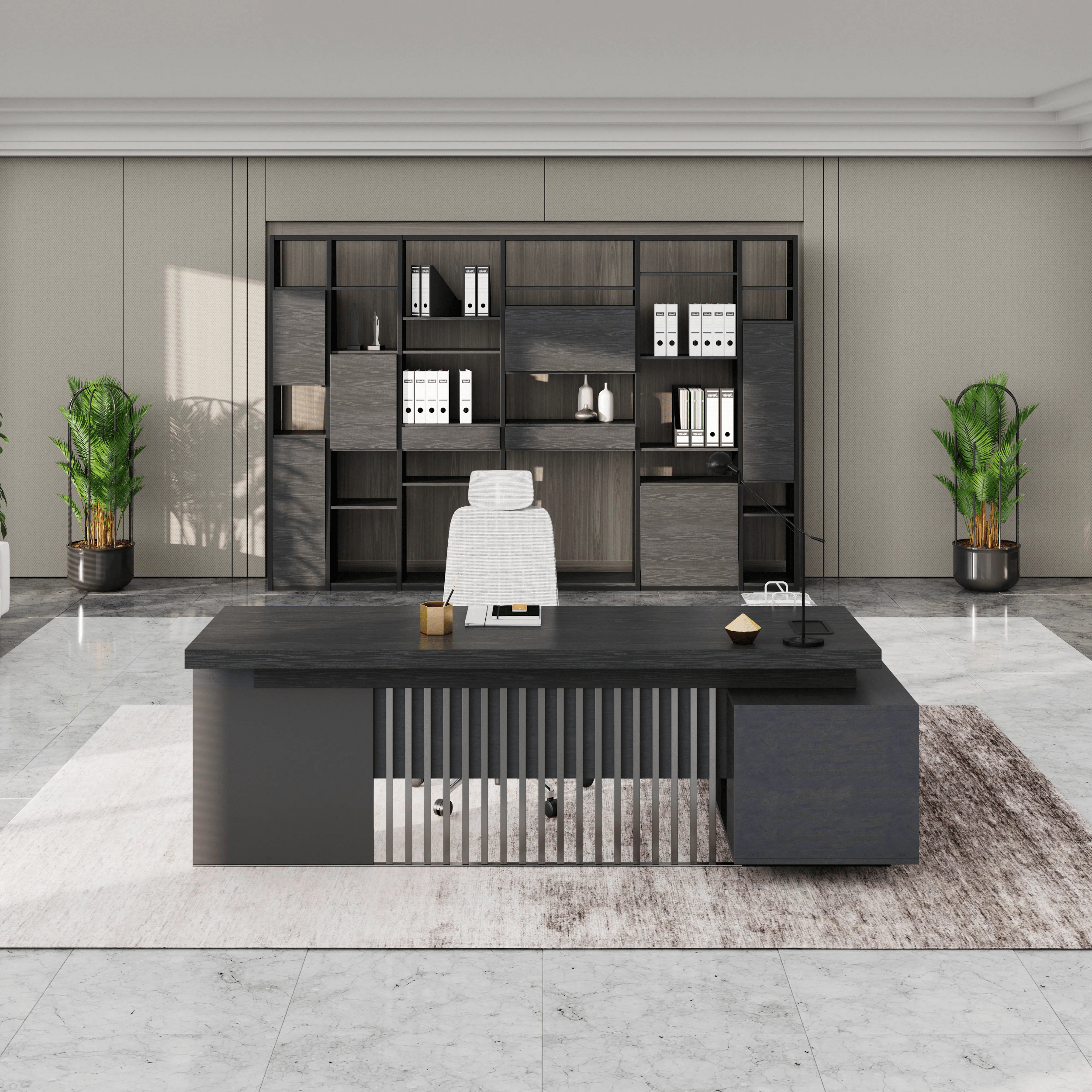 Cecilia ยท Modern L-Shaped Executive Desk