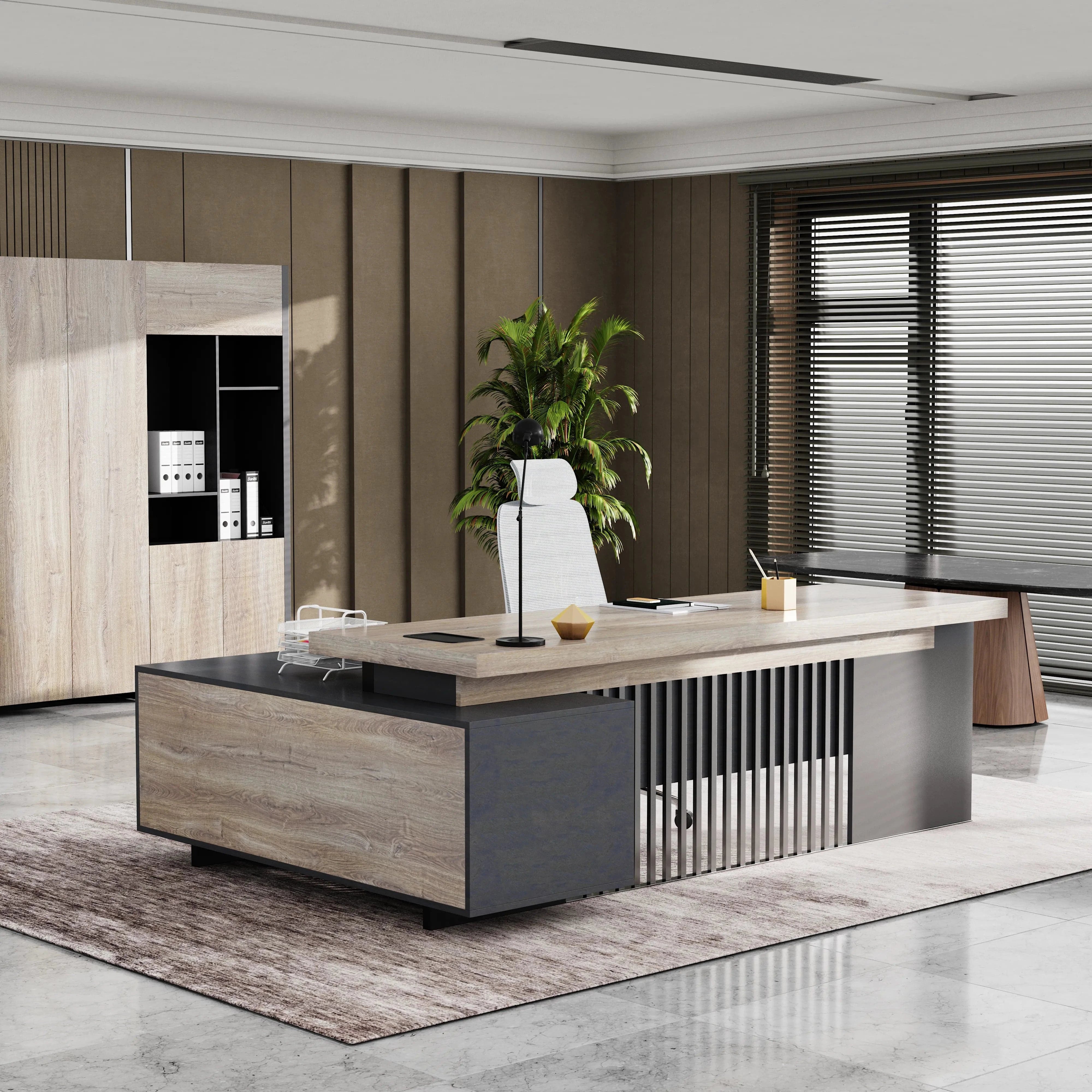 Cecilia ยท Modern L-Shaped Executive Desk