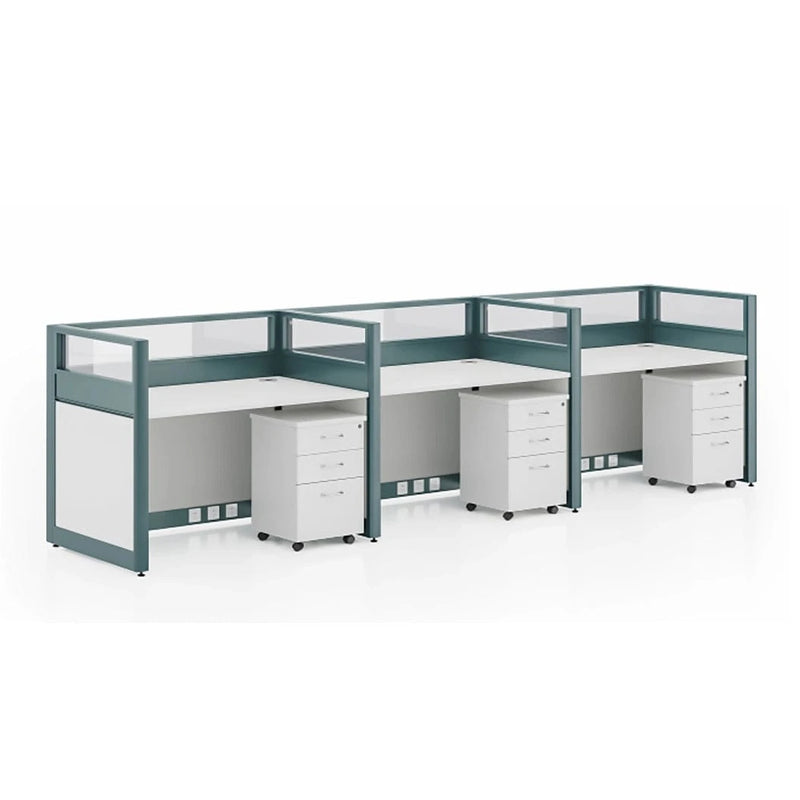 Estación de trabajo de oficina con cubículo rectangular Christina de 51 a 198