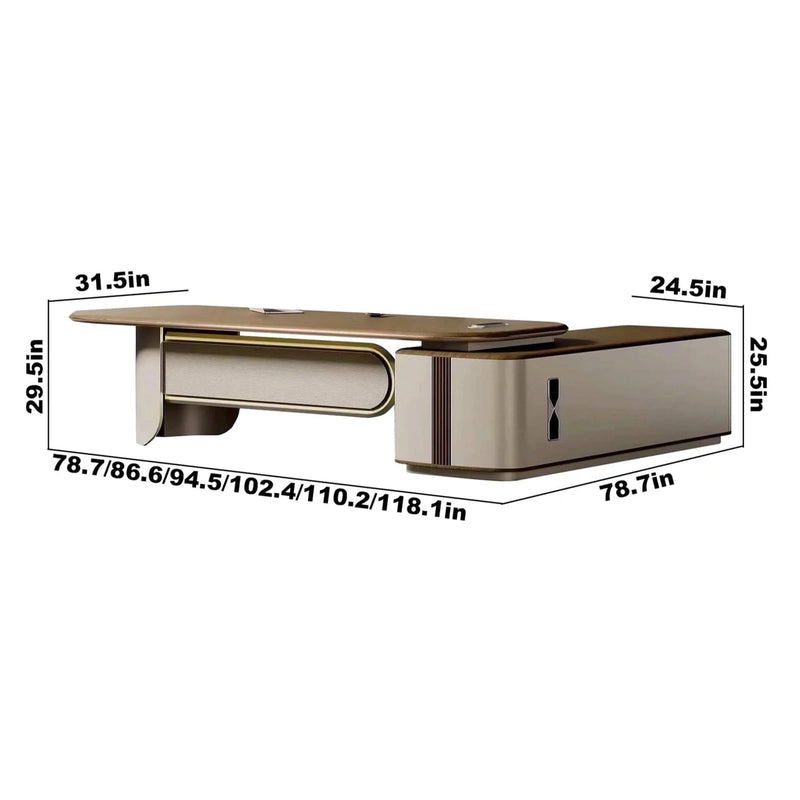 Escritorio ejecutivo Daniel en forma de L de 78 a 118
