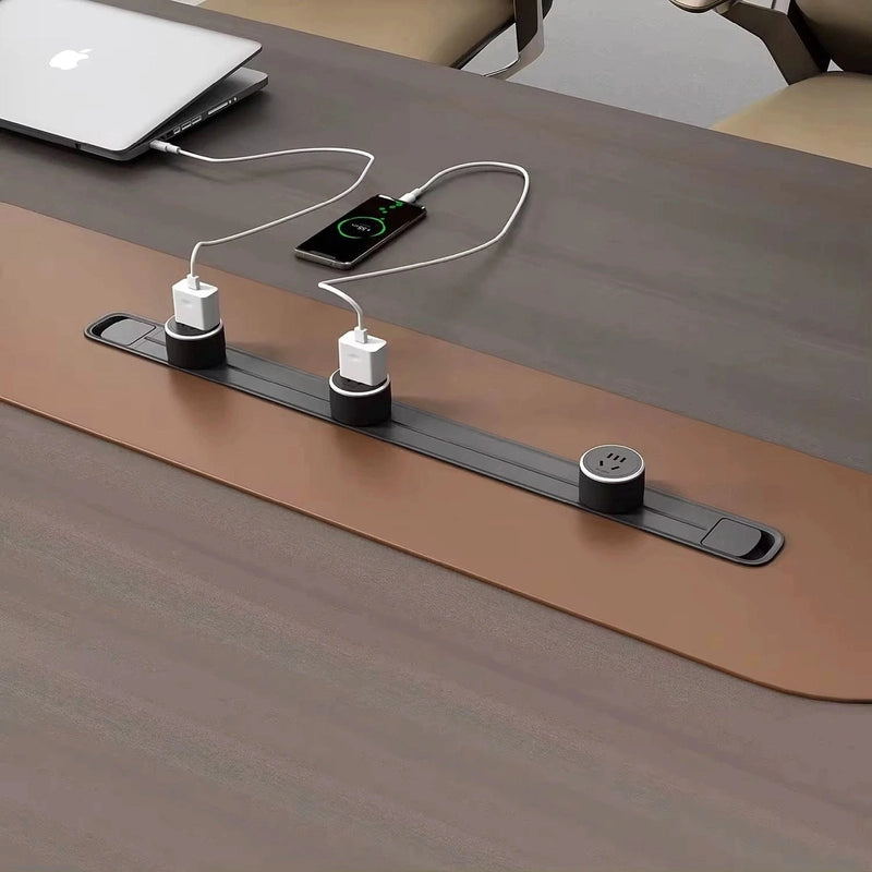 Mesa de conferencias redonda David de 12 a 16 pies en marrón con acabado laminado | AF Legend Demeter JY-ZY-21