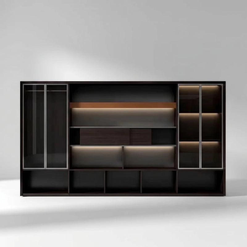Fulton · Office Shelves w/ Integrated Lighting & Closet Storage