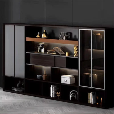 Elizabeth ยท Office Shelves w/ Integrated Lighting & Closet Storage