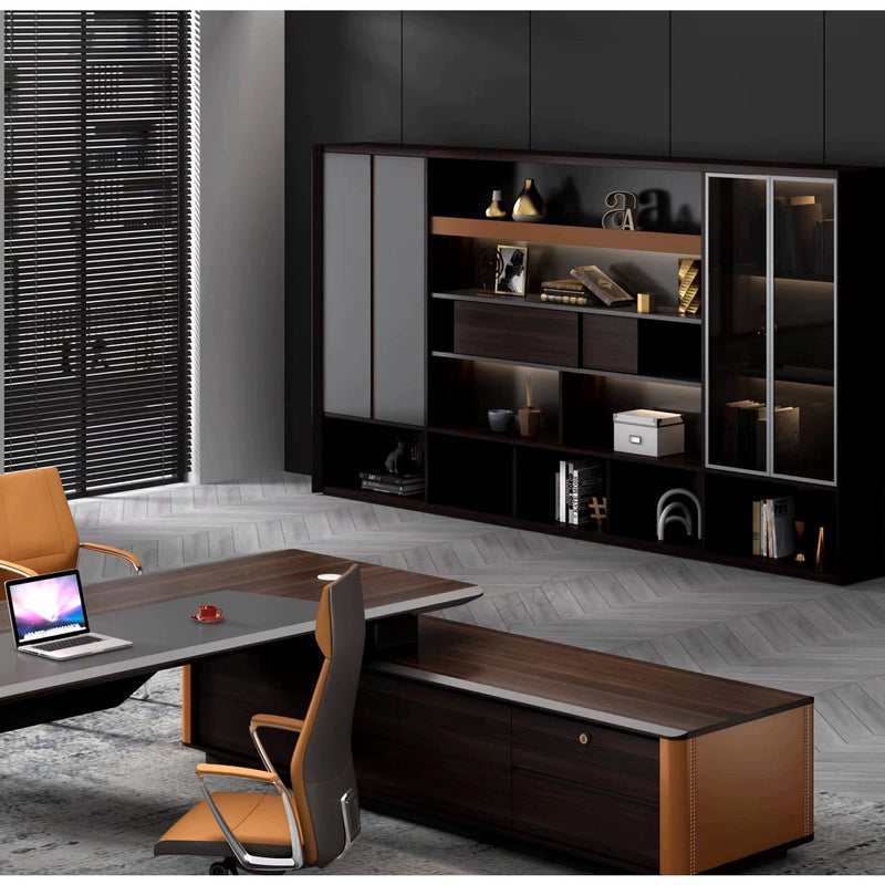 Elizabeth · Office Shelves w/ Integrated Lighting & Closet Storage