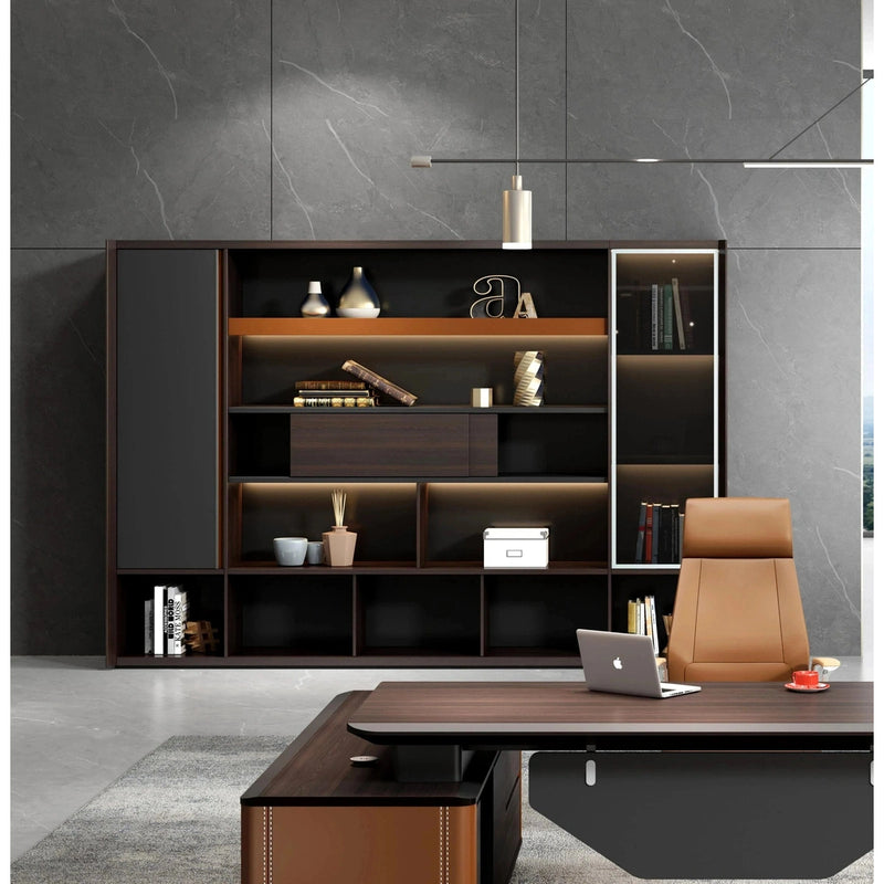 Elizabeth · Office Shelves w/ Integrated Lighting & Closet Storage