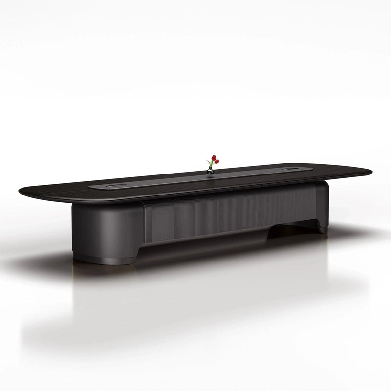 Enzo · Rounded Conference Room Table, Dark Gray