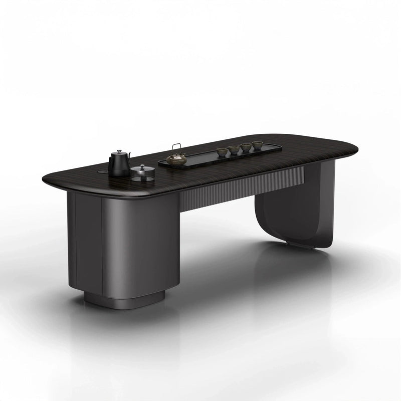Enzo · Rounded Conference Room Table, Dark Gray
