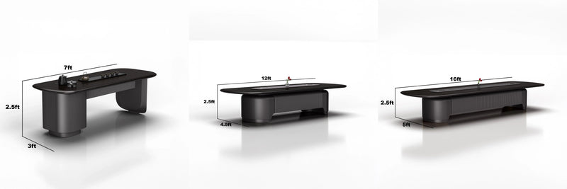 Enzo · Rounded Conference Room Table, Dark Gray