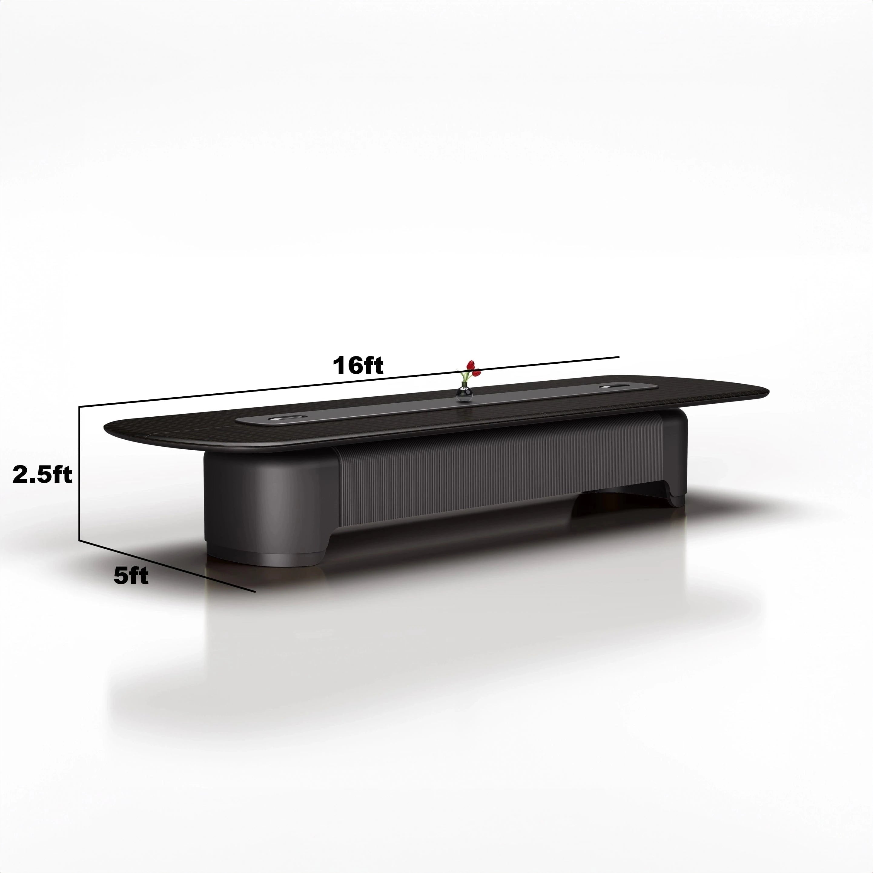 Enzo · Rounded Conference Room Table, Dark Gray