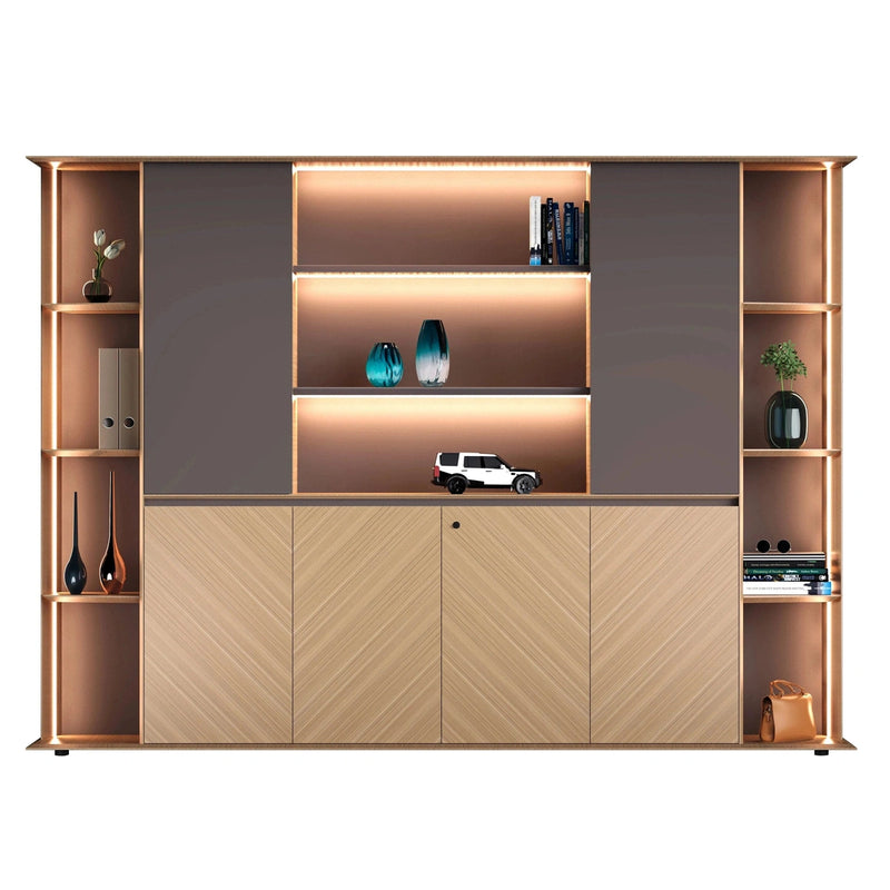 Ernesto · Office Shelves w/ Lighting & Cabinets