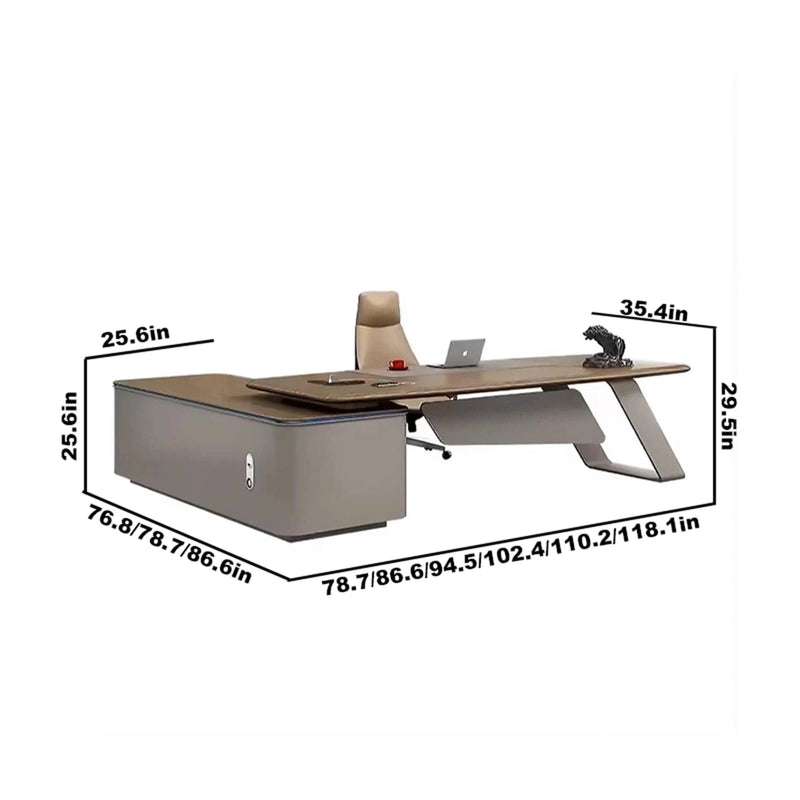 Escritorio ejecutivo Eudora en forma de L beige de 79 a 118