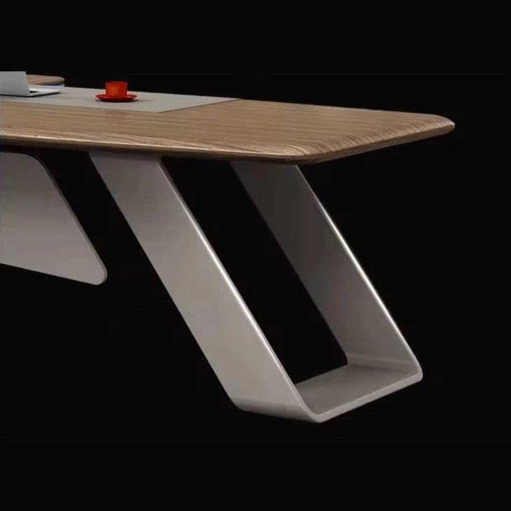 Escritorio ejecutivo Eudora en forma de L beige de 79 a 118