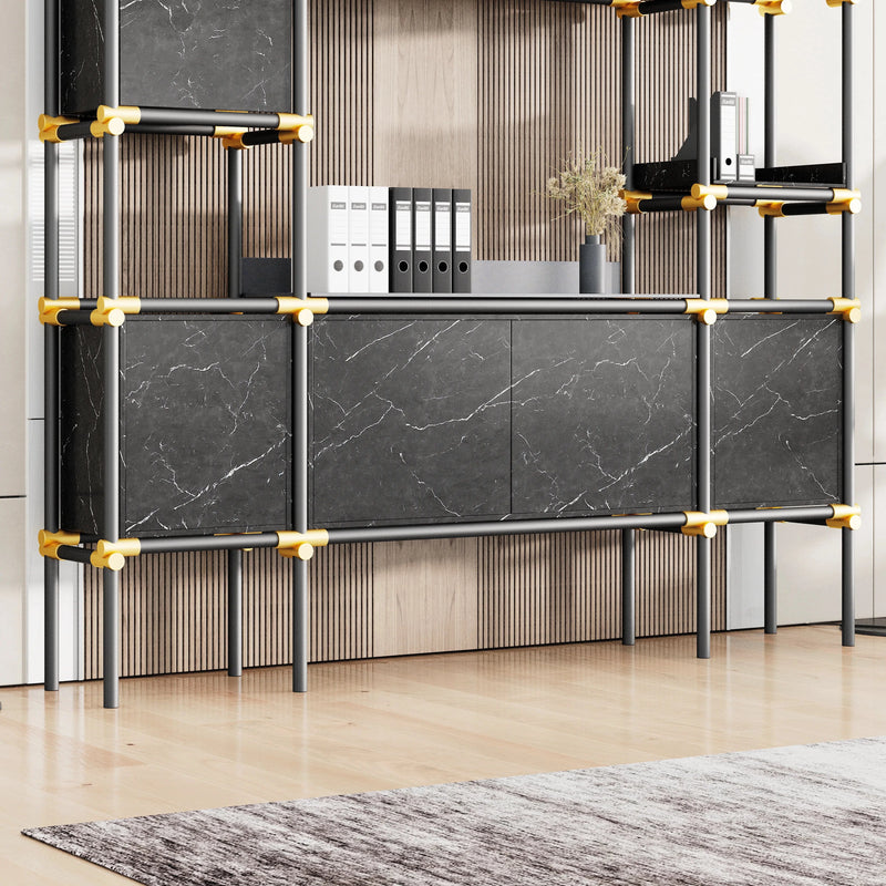 Facet · 95″W Open Display Office Shelves & Cabinet