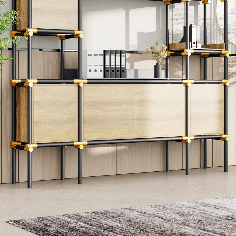 Facet · 95″W Open Display Office Shelves & Cabinet