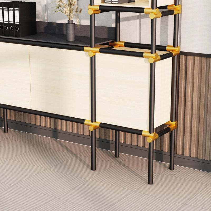 Facet · 95″W Open Display Office Shelves & Cabinet