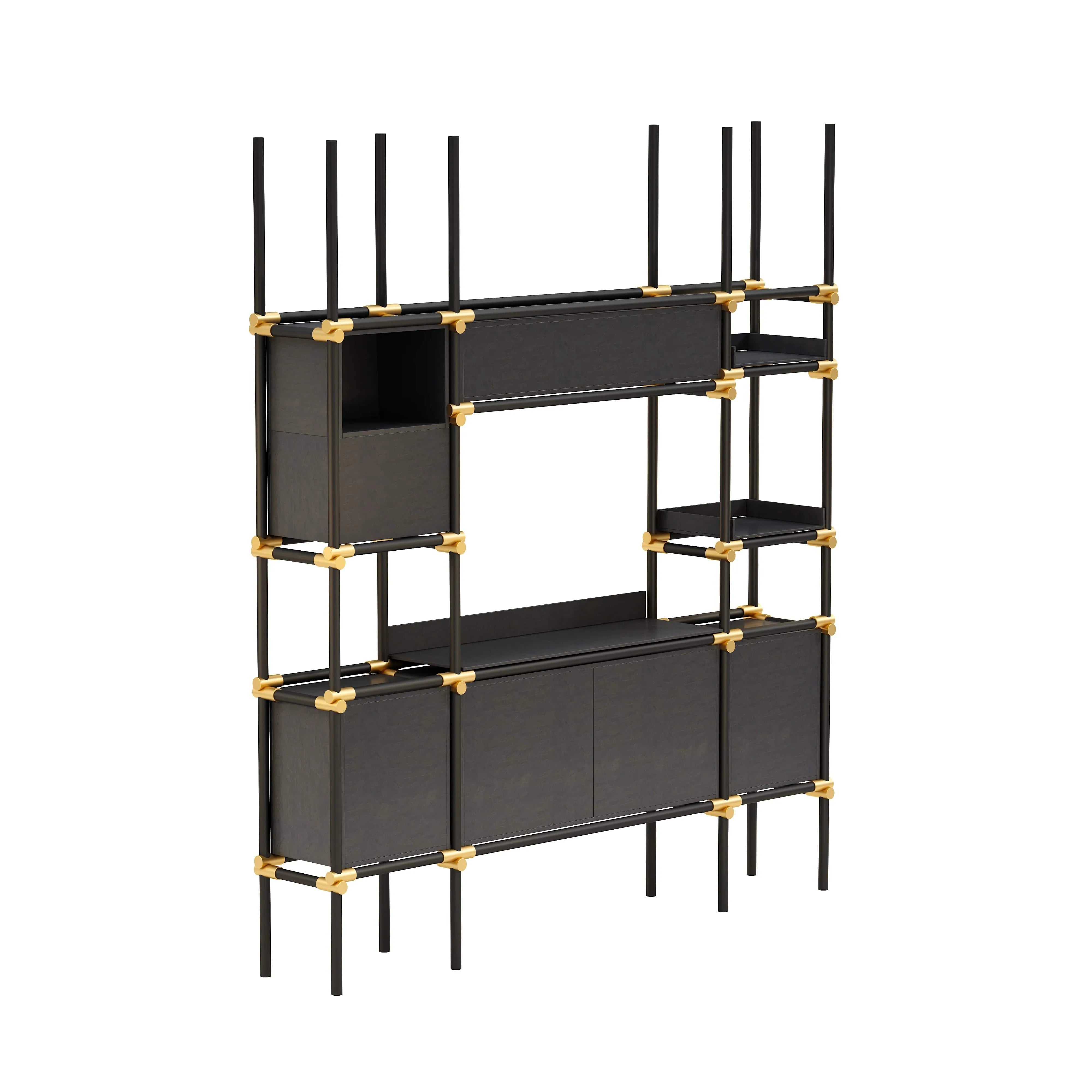 Facet · 95″W Open Display Office Shelves & Cabinet