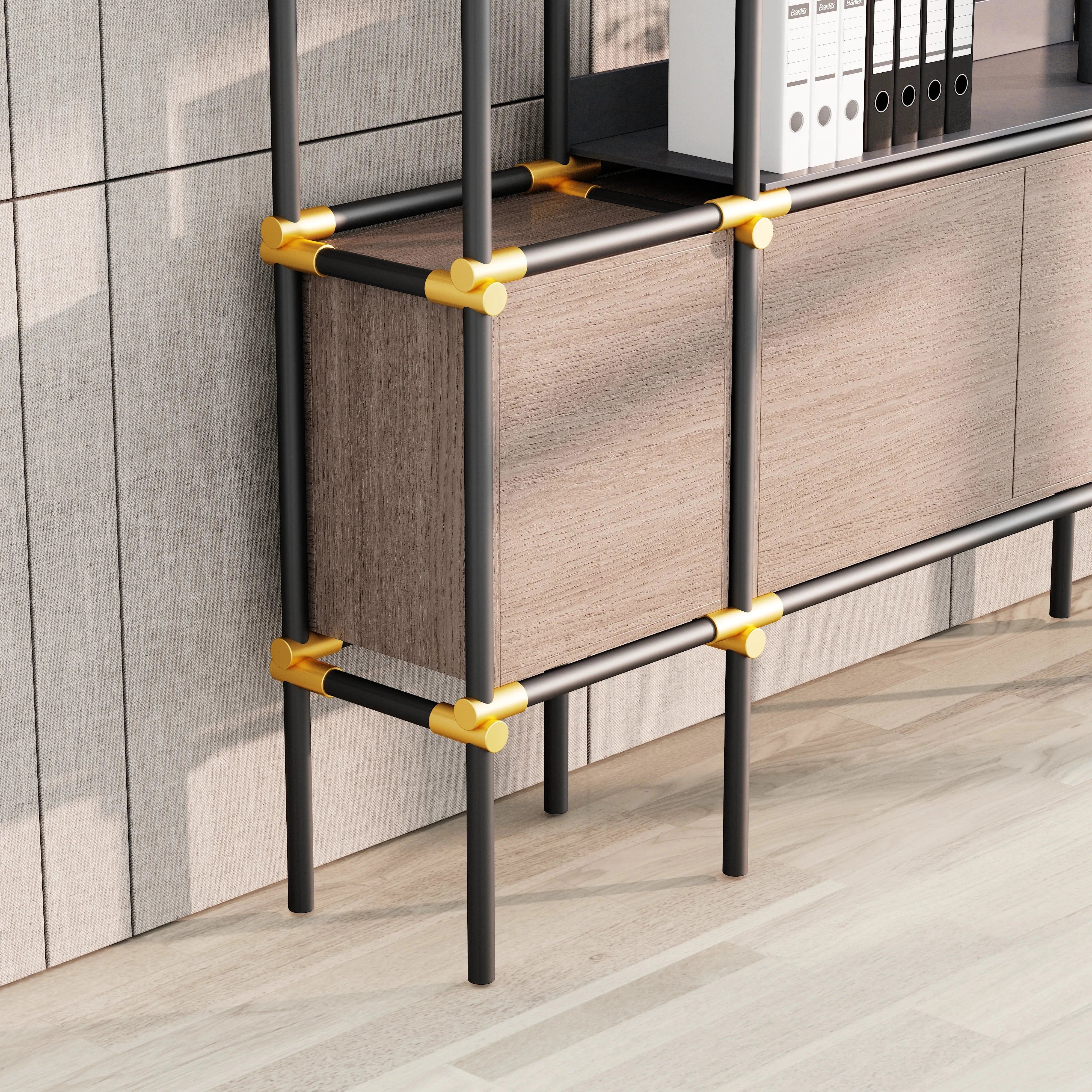 Facet · 95″W Open Display Office Shelves & Cabinet