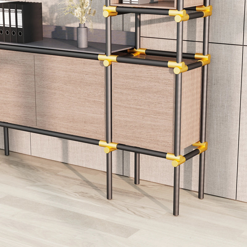 Facet · 95″W Open Display Office Shelves & Cabinet