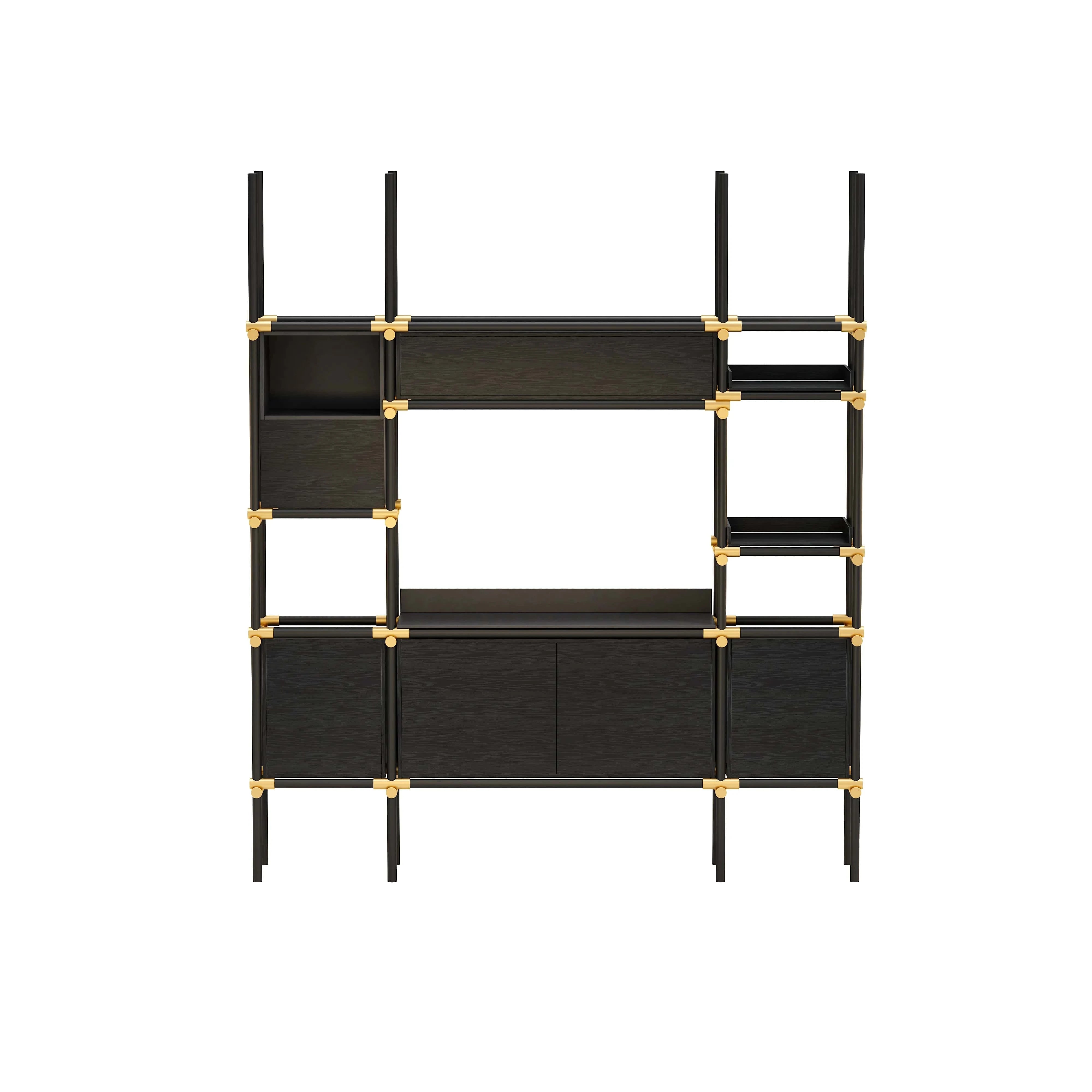 Facet · 95″W Open Display Office Shelves & Cabinet