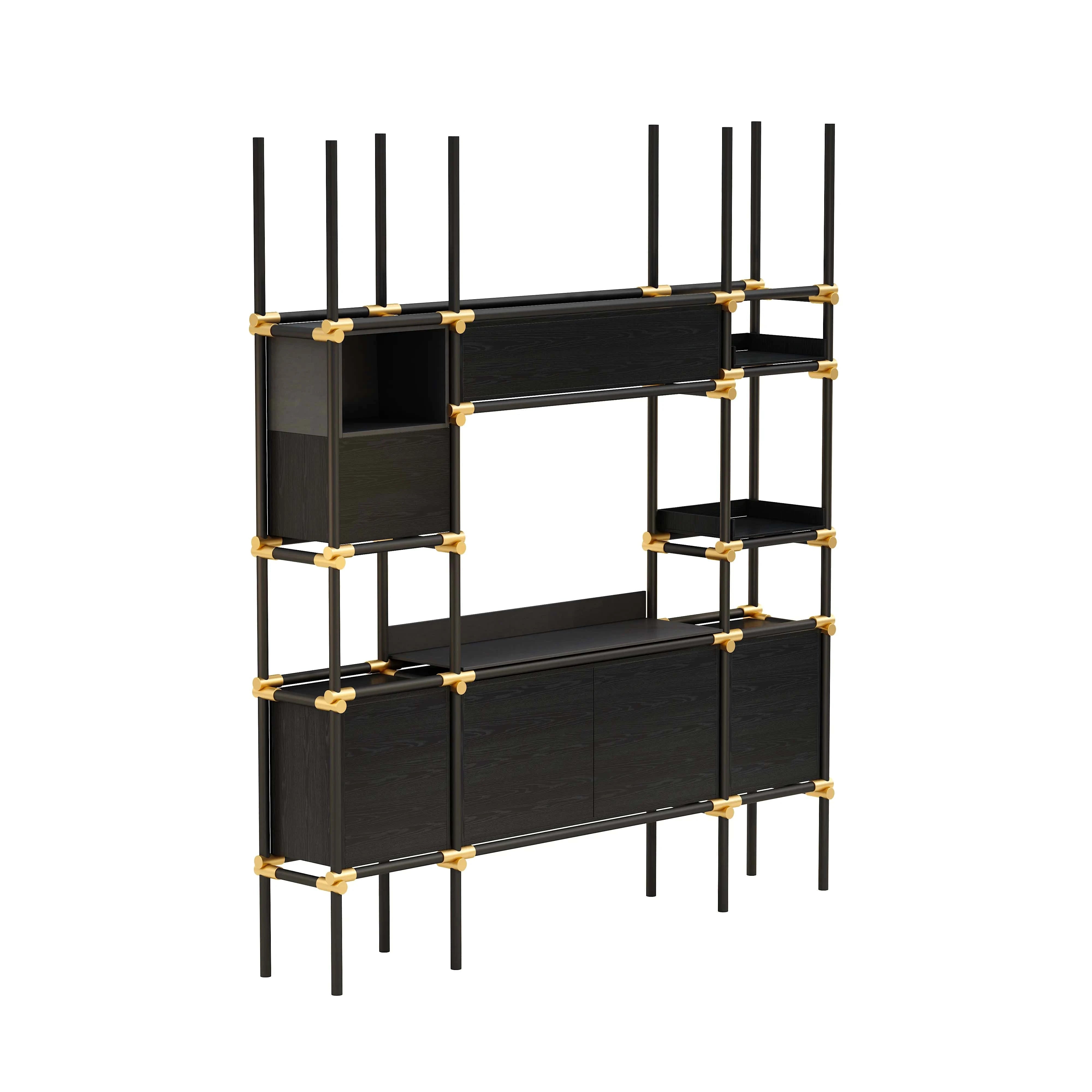 Facet · 95″W Open Display Office Shelves & Cabinet