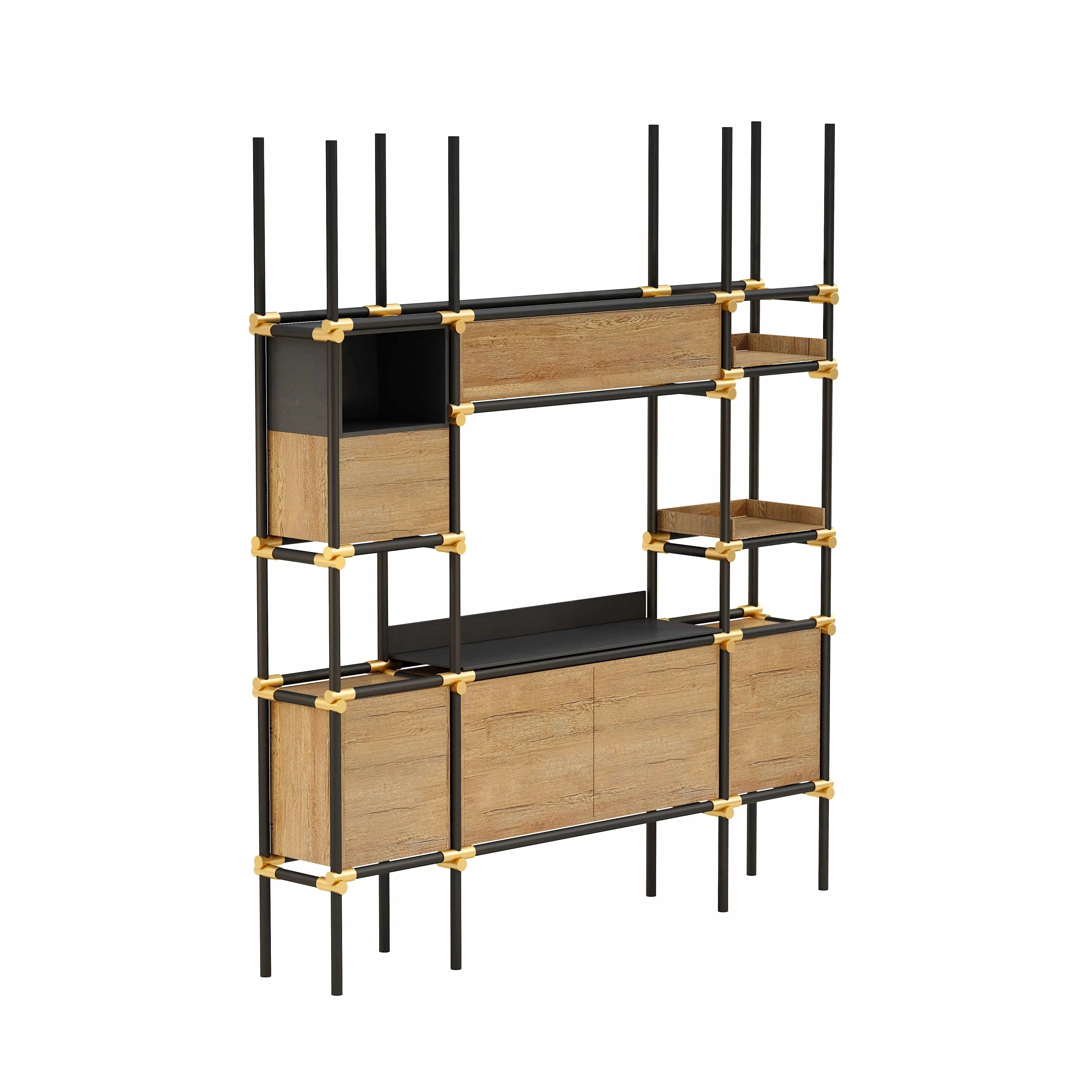 Facet · 95″W Open Display Office Shelves & Cabinet