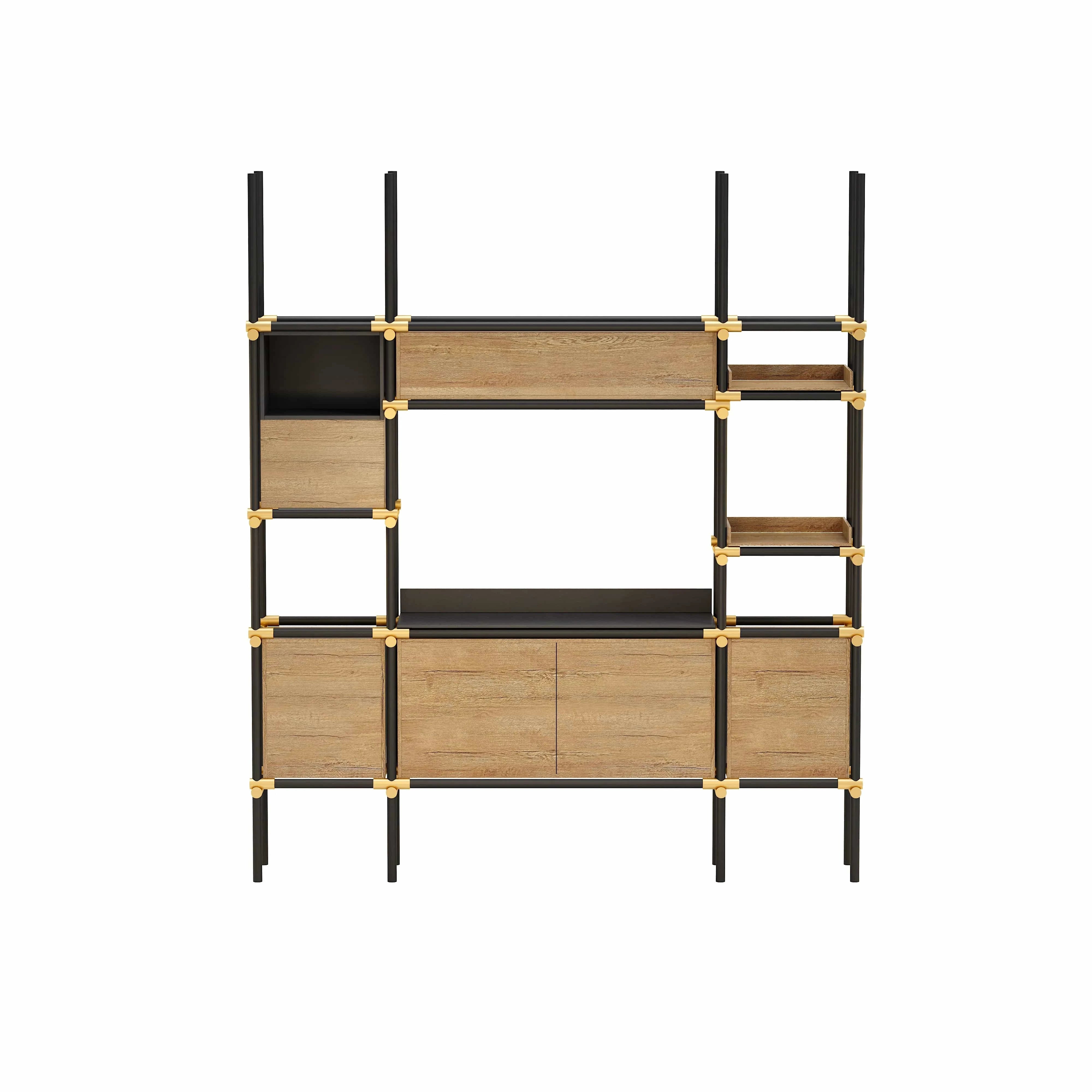 Facet · 95″W Open Display Office Shelves & Cabinet