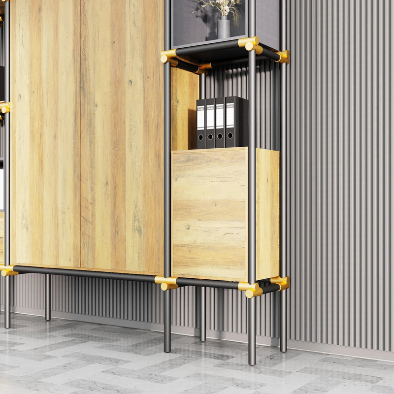 Facet · 95″W Open Display Office Shelves & Cabinet
