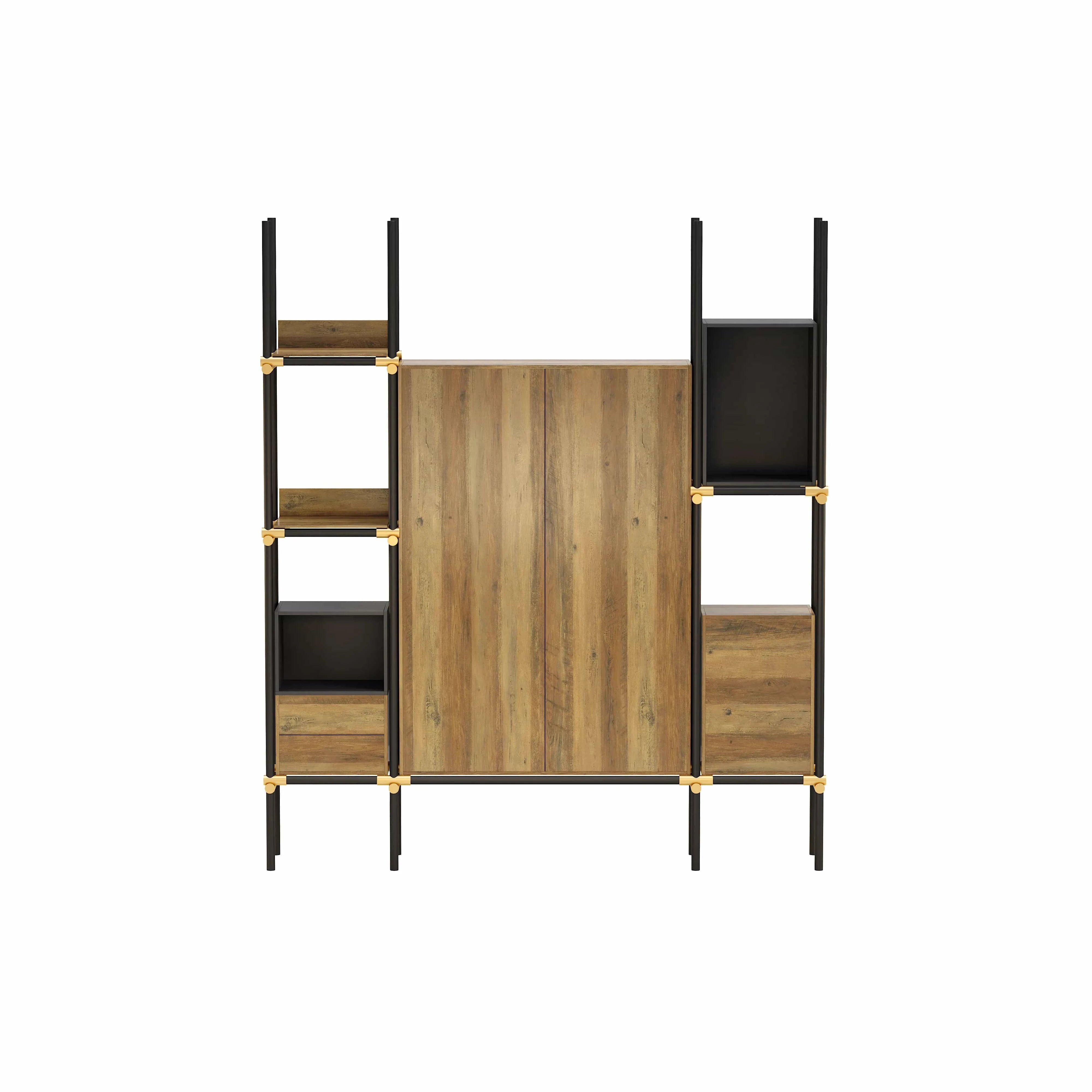 Facet · 95″W Open Display Office Shelves & Cabinet
