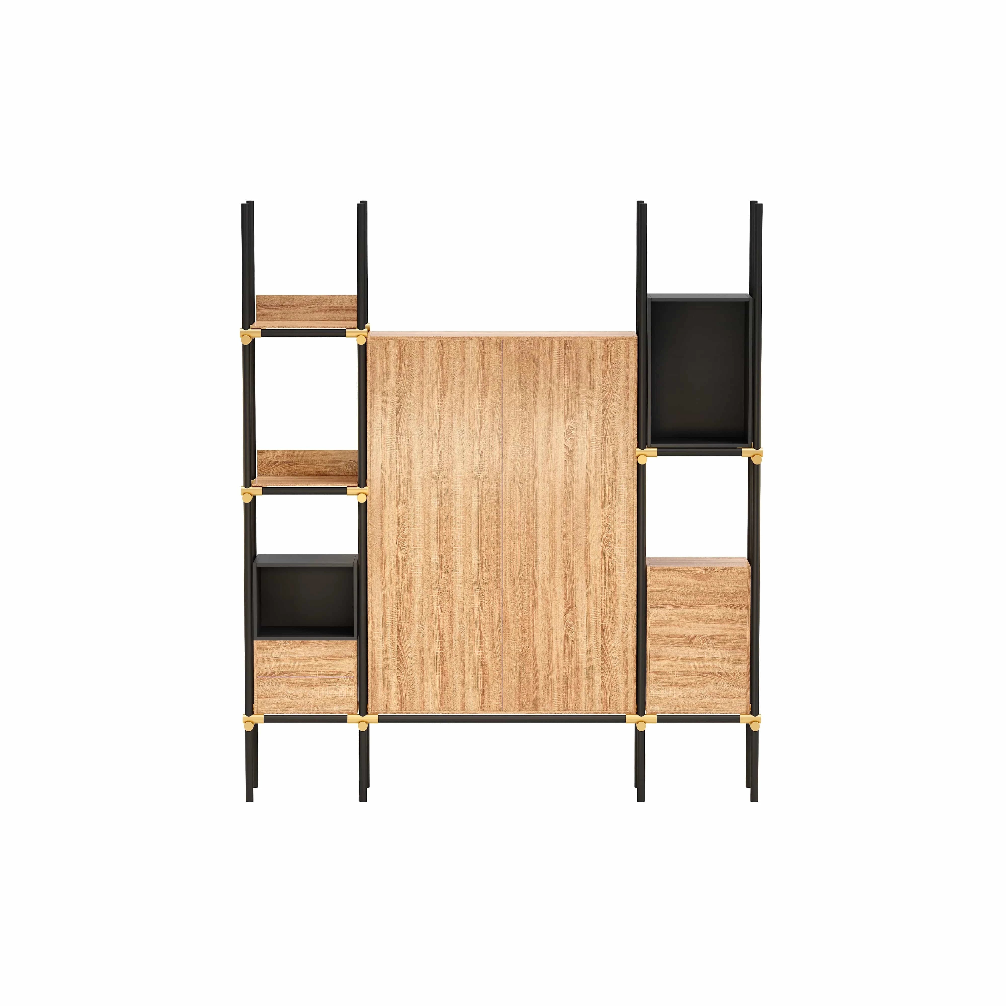 Facet · 95″W Open Display Office Shelves & Cabinet