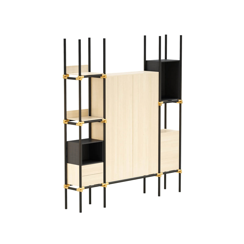 Facet · 95″W Open Display Office Shelves & Cabinet