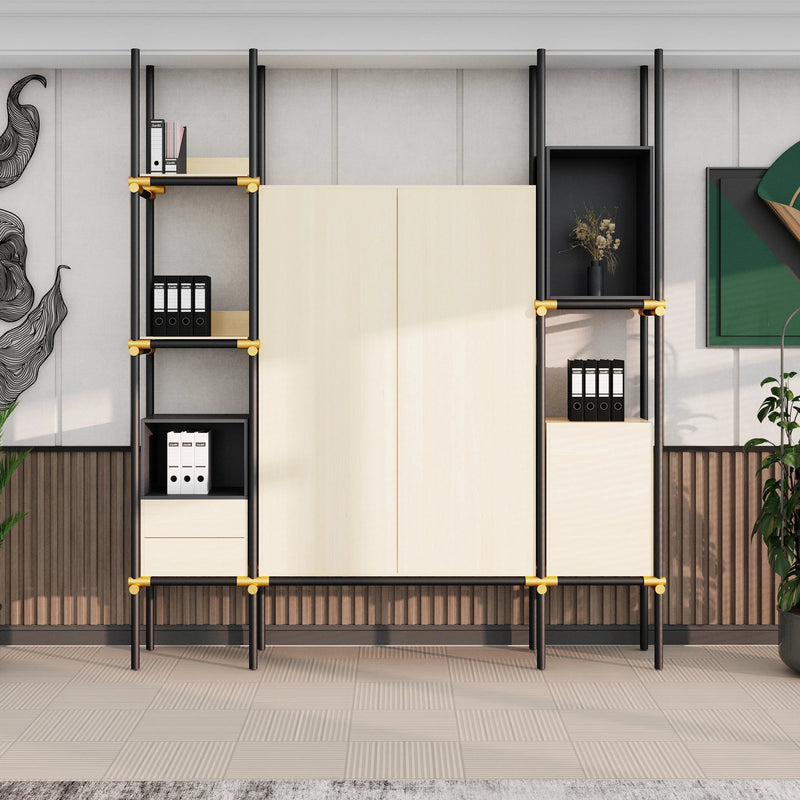 Facet · 95″W Open Display Office Shelves & Cabinet