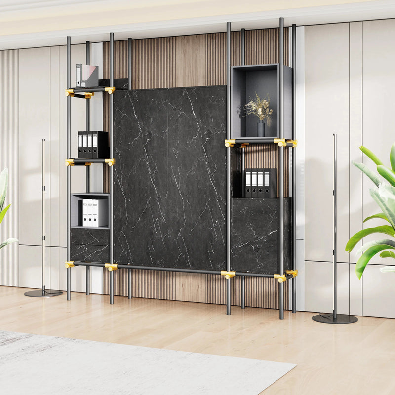 Facet · 95″W Open Display Office Shelves & Cabinet