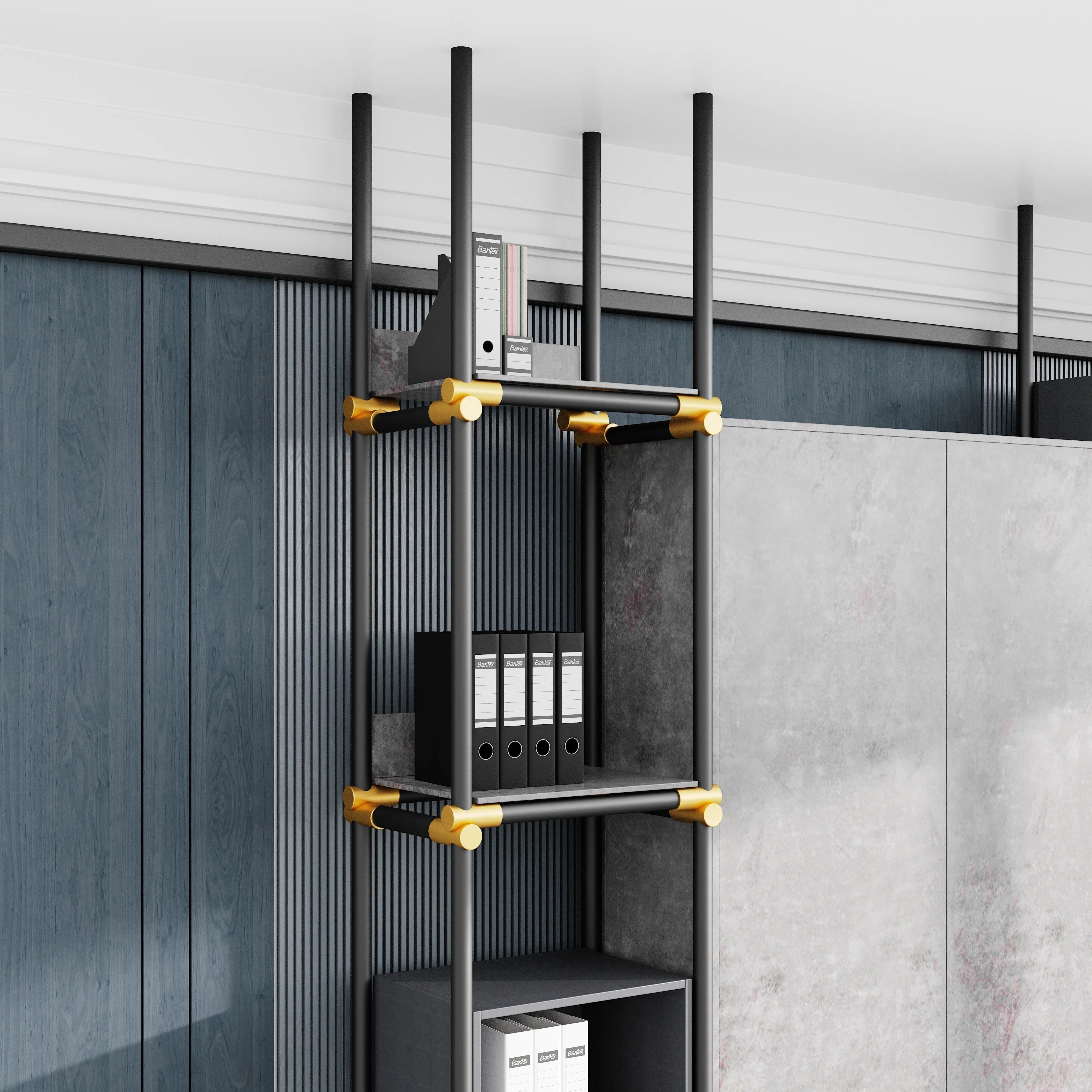 Facet · 95″W Open Display Office Shelves & Cabinet