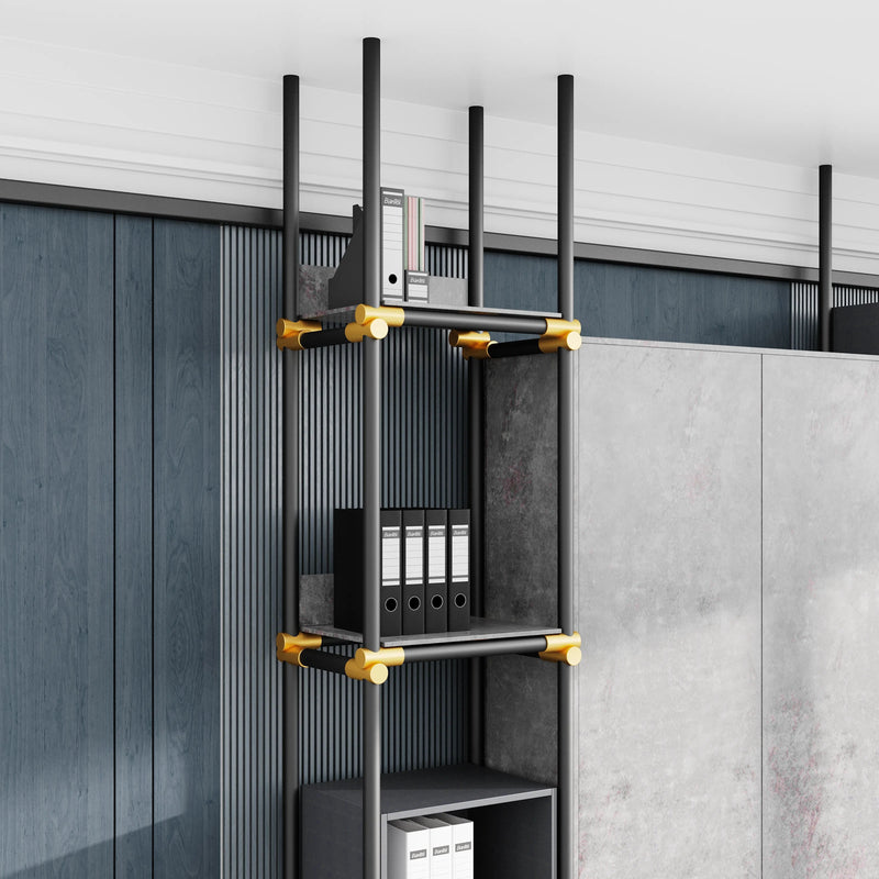 Facet · 95″W Open Display Office Shelves & Cabinet