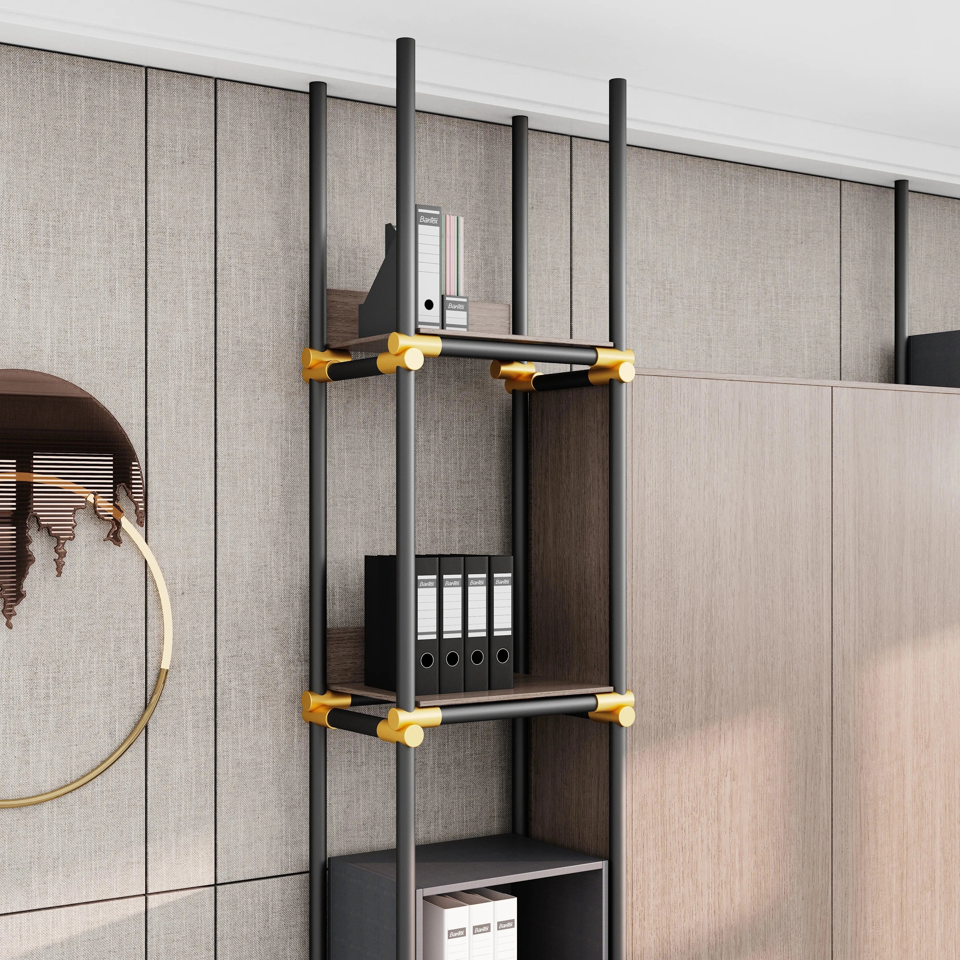 Facet · 95″W Open Display Office Shelves & Cabinet
