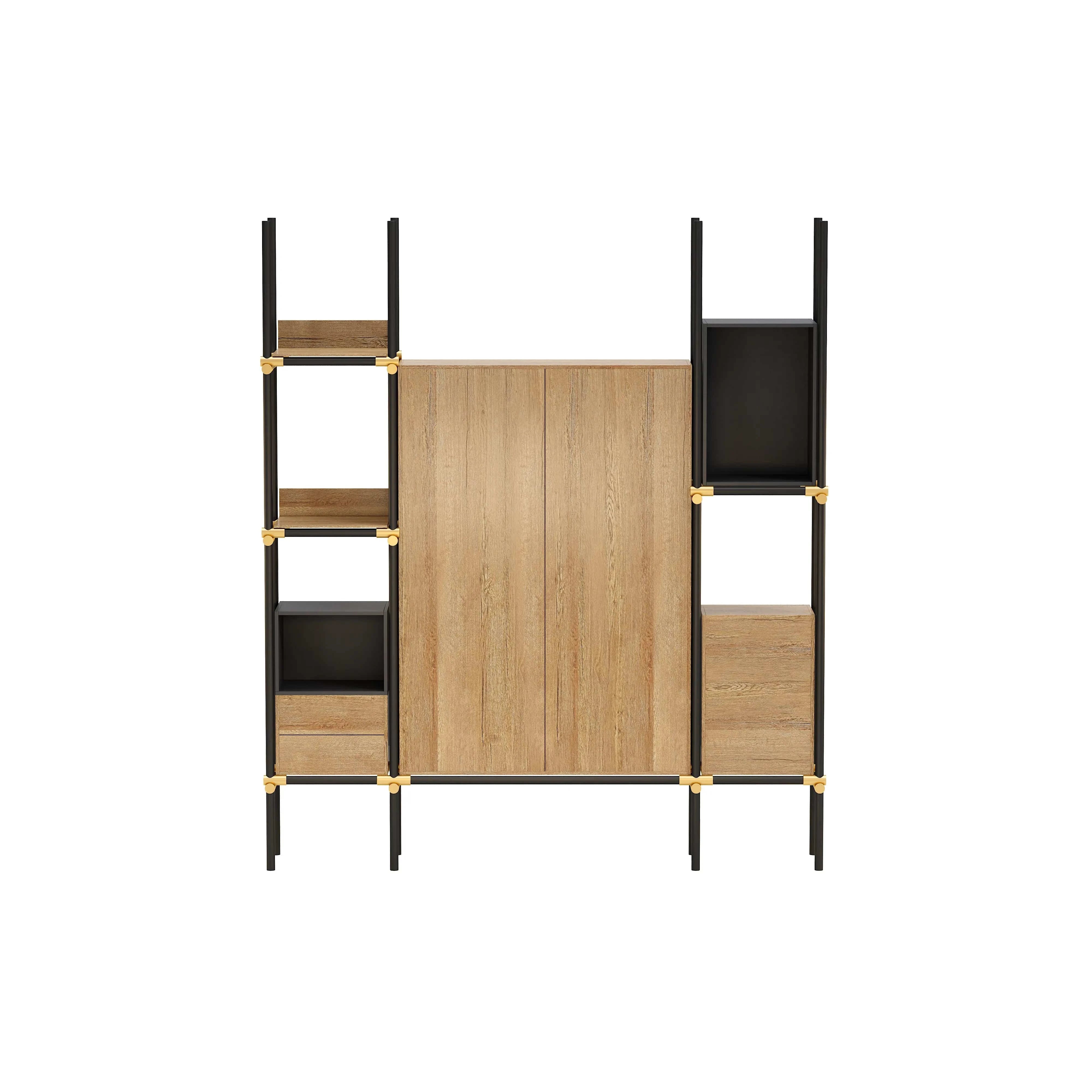 Facet · 95″W Open Display Office Shelves & Cabinet