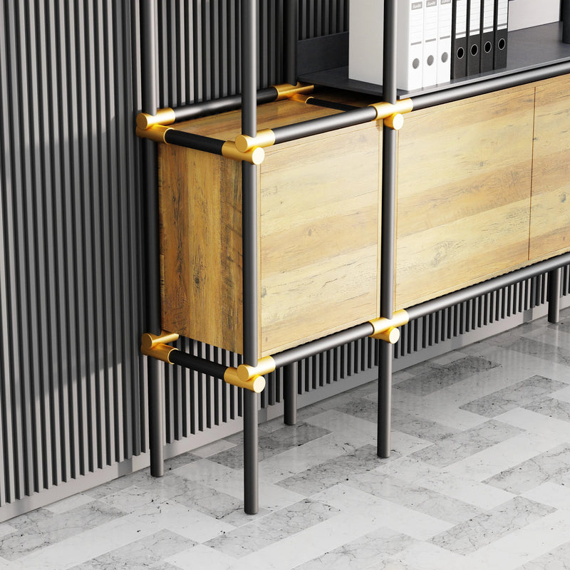 Facet · 95″W Open Display Office Shelves & Cabinet