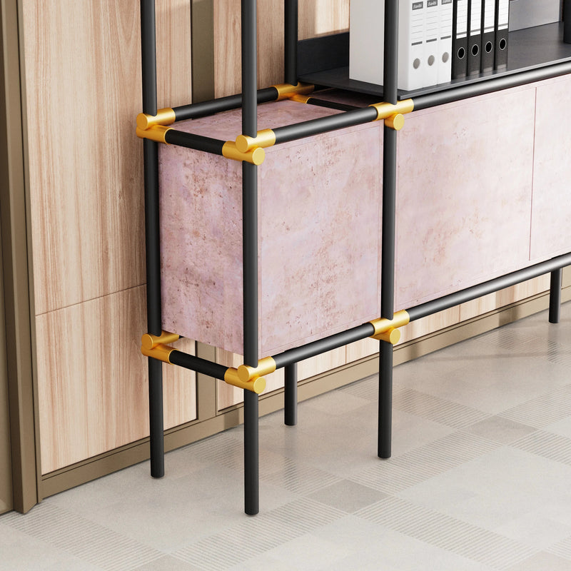Facet · 95″W Open Display Office Shelves & Cabinet