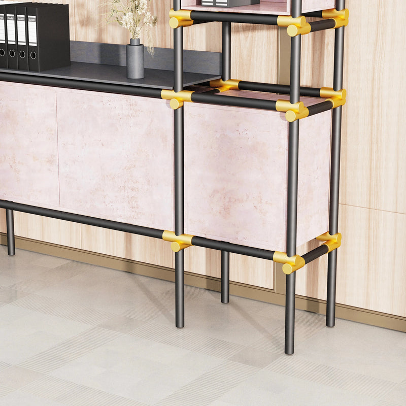 Facet · 95″W Open Display Office Shelves & Cabinet