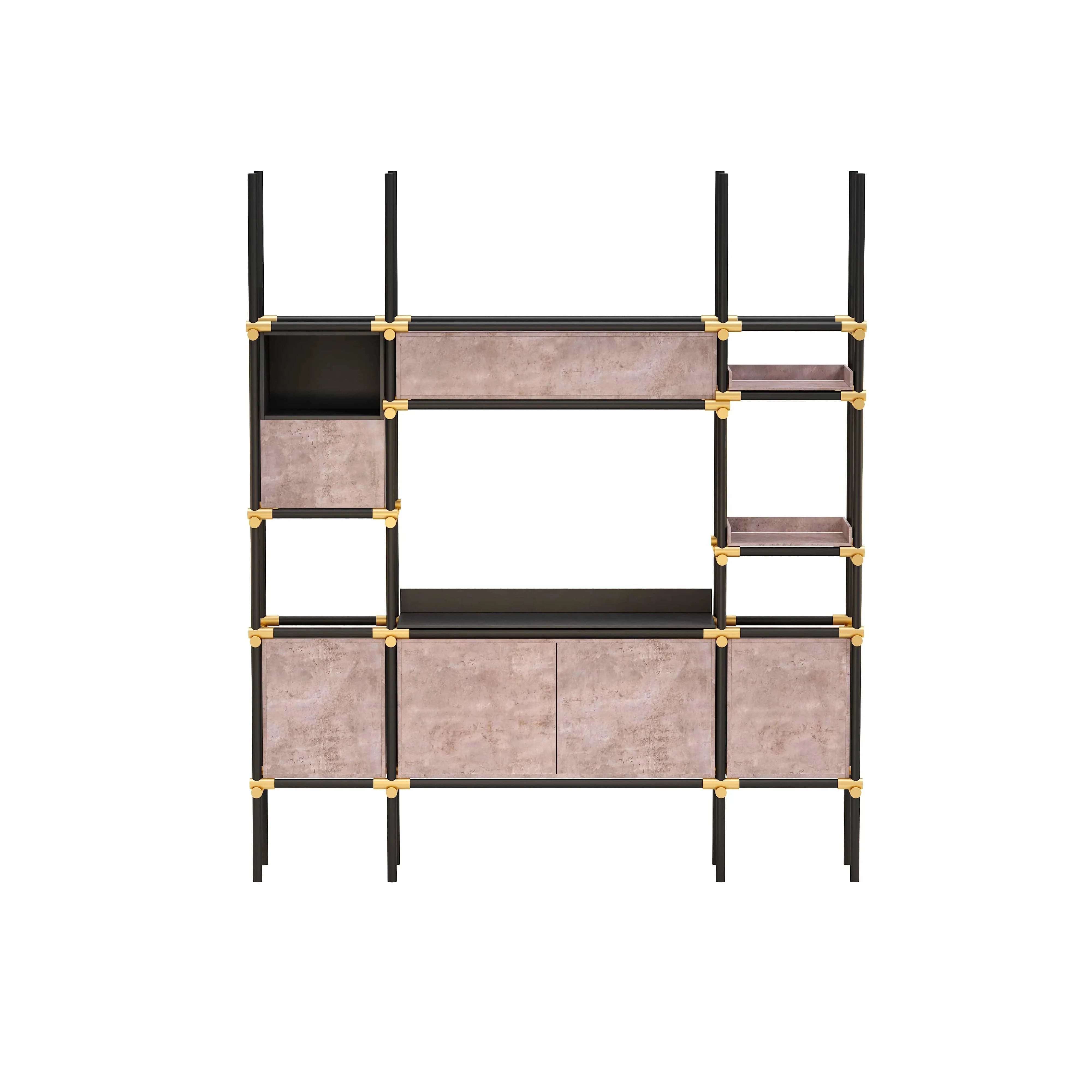 Facet · 95″W Open Display Office Shelves & Cabinet