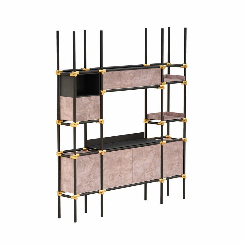 Facet · 95″W Open Display Office Shelves & Cabinet