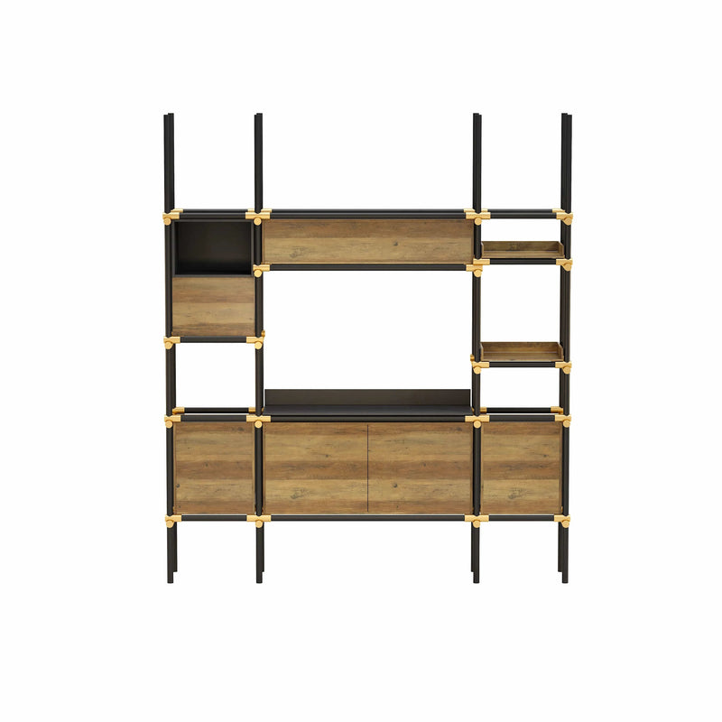 Facet · 95″W Open Display Office Shelves & Cabinet