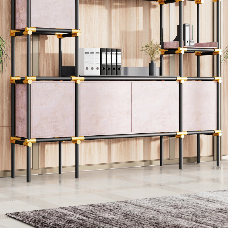 Facet · 95″W Open Display Office Shelves & Cabinet
