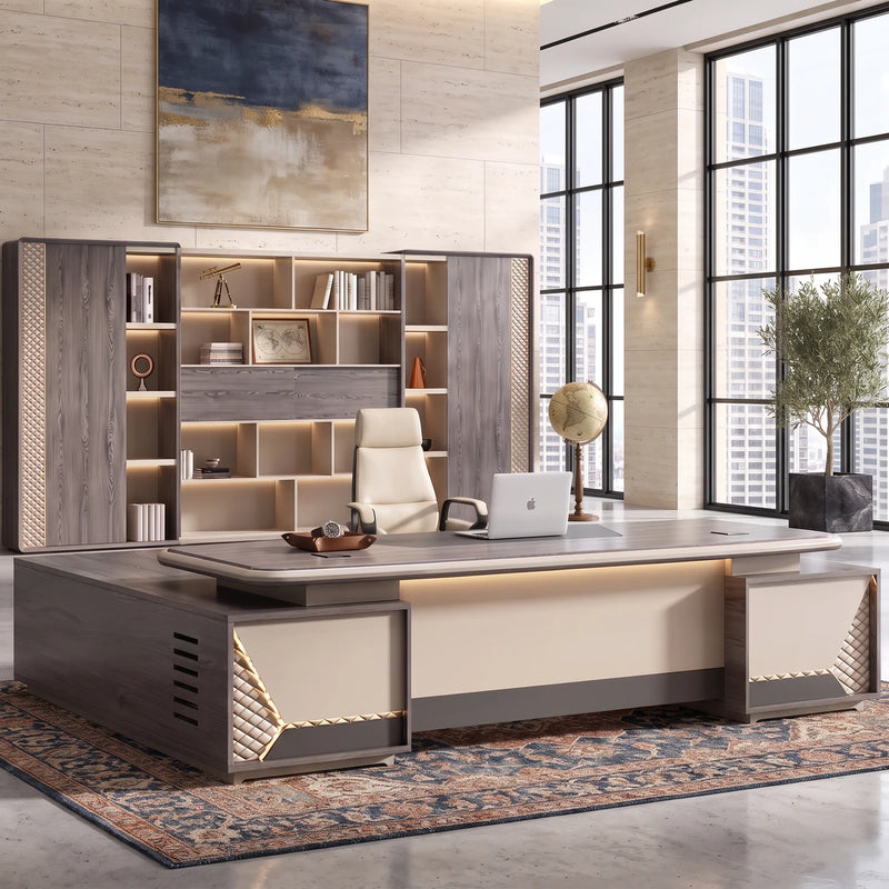 Fairwyn desk in a stone tower office with a city view, photo 4