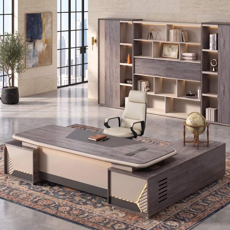 Fairwyn desk in a stone tower office with a city view, photo 6