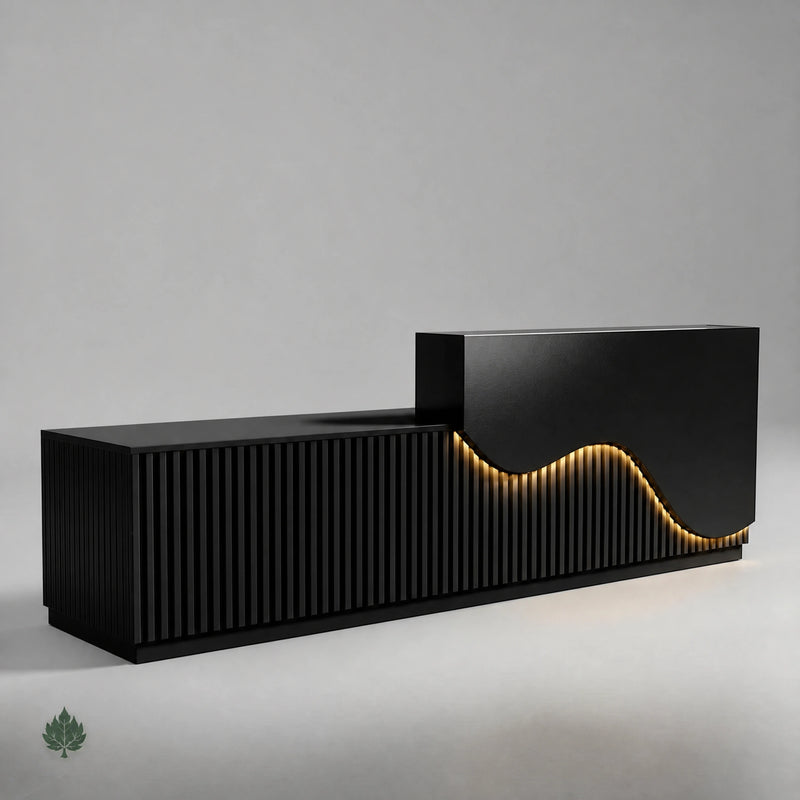 Faye · Front Reception Desk — Glossy Black