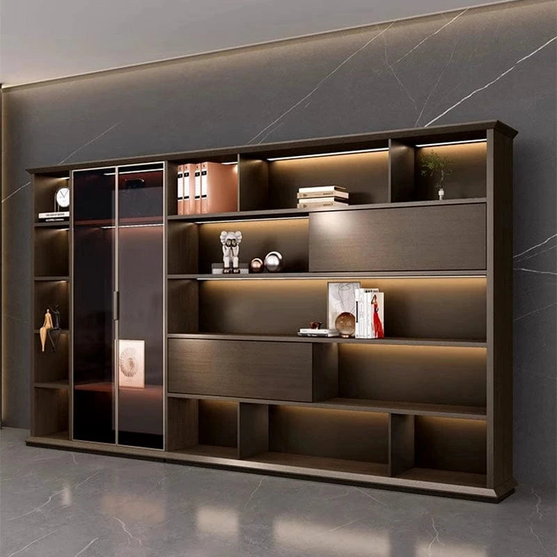 Fred · Office Library Wall Shelves w/ Integrated Lighting